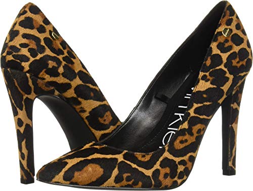 Calvin Klein Women's Brady Pump, Leopard Hair Calf, 7.5 Medium US