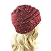 AIMKE Women's Warm Chunky Thick Stretchy Knit Beanie Skull Cap (Wine)