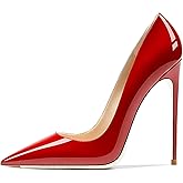 Qunvngutui Women's Pointed Toe Shallow Stiletto Heels 4.7 Inch Pumps Wedding Party Banquet Shoes