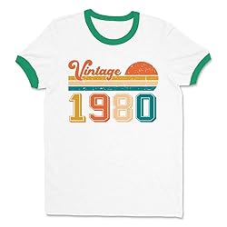 Vintage 1980 Ringer Tee Shirt Unisex Large