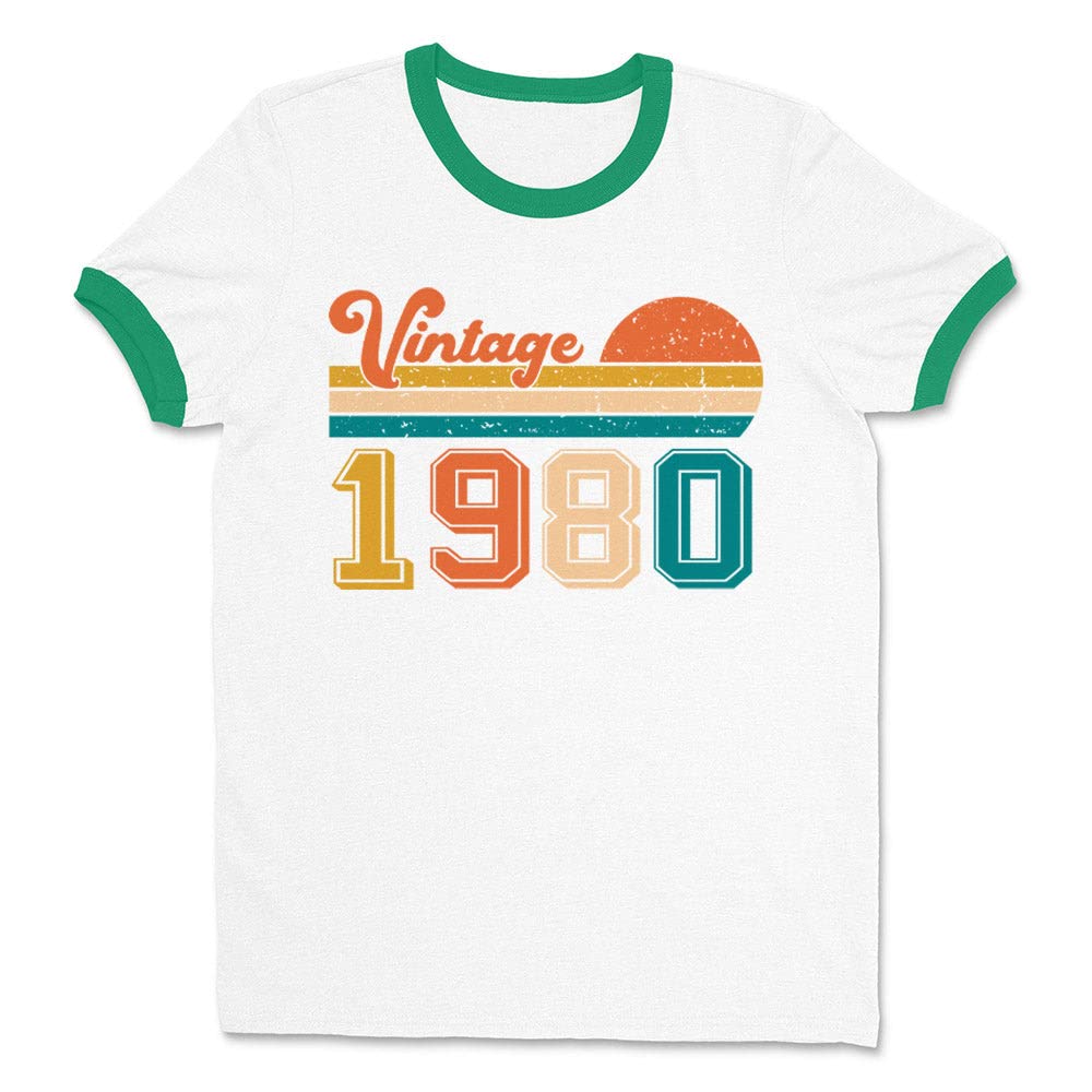 Vintage 1980 Ringer Tee Shirt Unisex Large