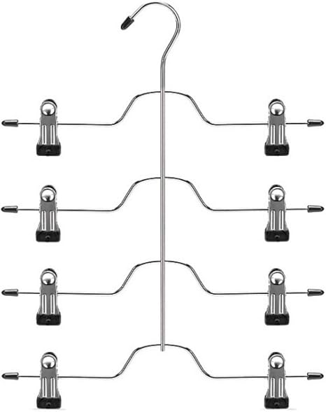 Amazon Co Jp Apositv 省スペースハンガー スカートハンガー コンパクト 収納 4連 ズボンハンガー S字フック付き 1本 ホーム キッチン