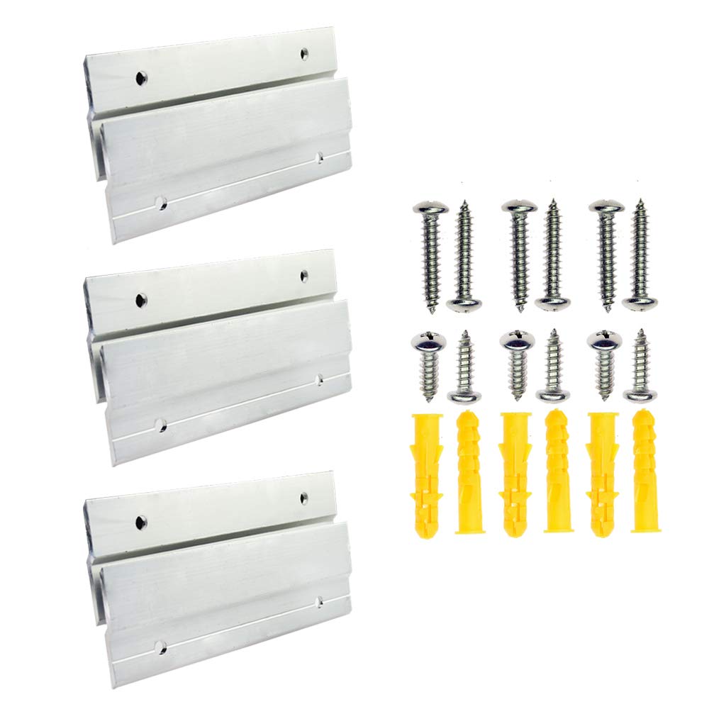 BIGTEDDY - 6" French Cleat Picture Hangers Hardware Kit Mount Aluminum Z Clips Hanging Mounting Bracket for Mirror Photo Shelf and Cabinet (3Pairs with Screws and Anchors)