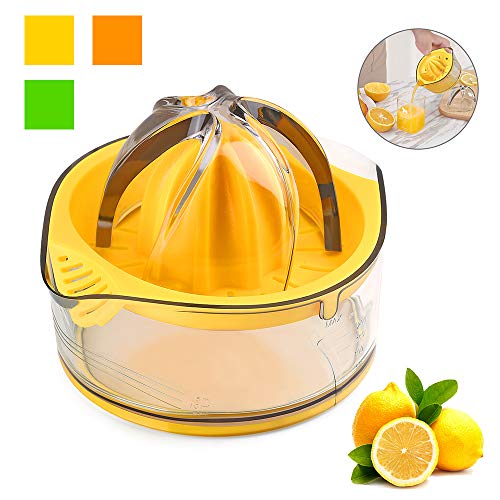 Citrus Juicer,Lemon Squeezer,Citrus Orange Squeezer Manual Hand Juicer Lime Press Anti-Slip Lid Rotation Reamer with Strainer and Container by Kasmoire