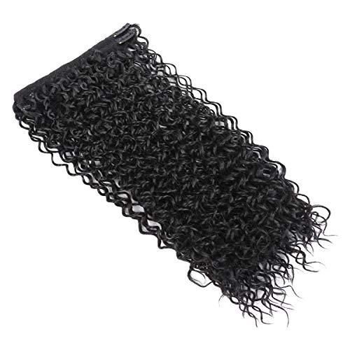 Fashion Icon Hair 22'' Synthetic Clip in on Hair Extensions,Double Weft Kinky Jerry Curly/Wavy Full Head False Hairpieces for Women 120G 7Pcs/Lot-Natural Black 1B Color