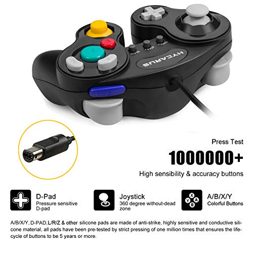 image for Gamecube Controller, HYCARUS 2 Packs White Black Game Cube Controller 