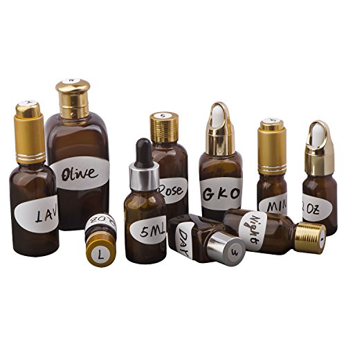 Essential Oil Bottle Labels 8 Sheets 696pcs Oval And Round Waterproof Oil-Proof Stickers Plus Bonus 2 Marker Pens from Leoter