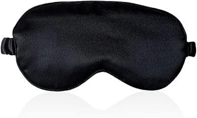 ECHOLLY Sleep Mask 100% Mulberry Silk with Travel Pouch & Ear Plugs (Black)