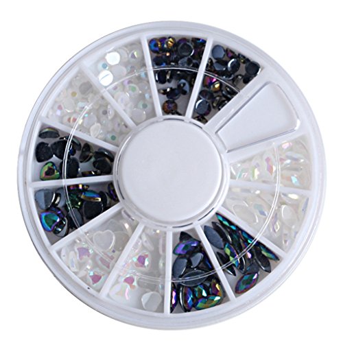 Pure Vie 3D Glow Nail Resin Rhinestone Wheel #10 - Professional Art Decorations Mix Design Nail Decor Accessories