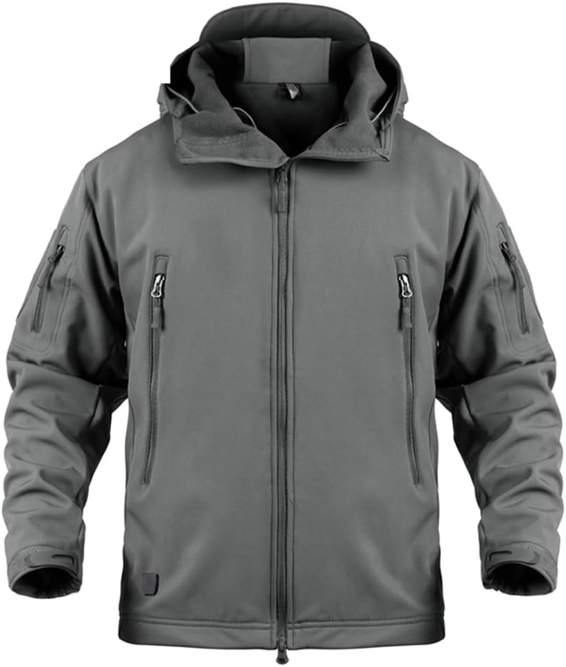 LASIUMIAT Men's Special Ops Softshell Jacket Fleece Coat Military Tactical Hiking Camouflage Hunting Jackets Hooded