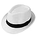 Ayliss Straw Panama Hat Short Brim Trilby Fedoras for Women/Men,White