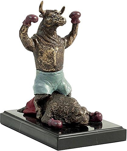 Stock Market Knockout Bull and Bear Sculpture