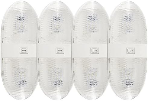 Ashialight LED Dome Light with Switch - Double double dome light High Power LEDs, Natural White,12 Volt RV Lights for RVs, Motorhomes, Campers, 5th Wheels, Trailers (Pack of 4)