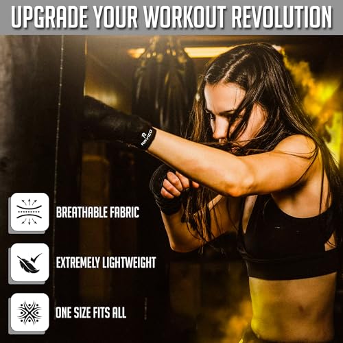 RAVICO Boxing Hand Wraps with Thumb Loop | Premium Cotton Hand Wraps for Boxing, Muay Thai, MMA, Kickboxing, Martial Arts Wraps for Men & Women 4 Meter, 160 Inch (Pair)