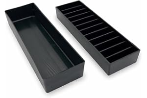 Laube Wide Blade Case Organizer for Clipper Blades - Professional 12 Slot Clipper Blade Caddy - Detachable Snap On Lid- Made in The USA - Black - 1 Pack