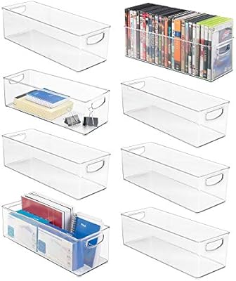 Mdesign Large Stackable Plastic Storage Bin Container Home Office