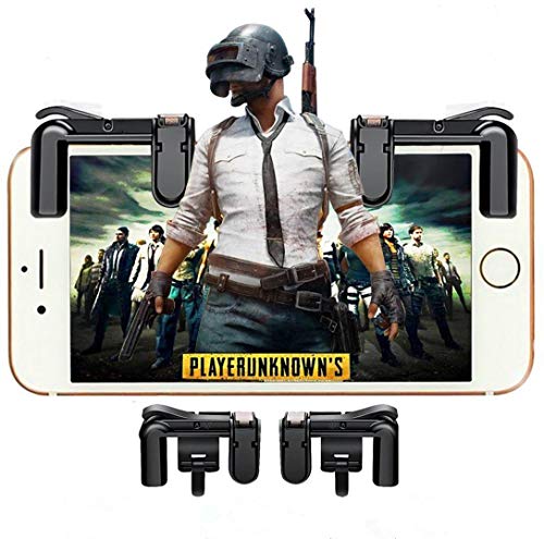 Mobile Game Controller[Upgraded Version]CIKE,Sensitive Shoot and Aim Buttons L1R1 for Knives Out/PUBG/Rules of Survival, Mobile Gaming Joysticks for Android IOS(1 Pair/black)