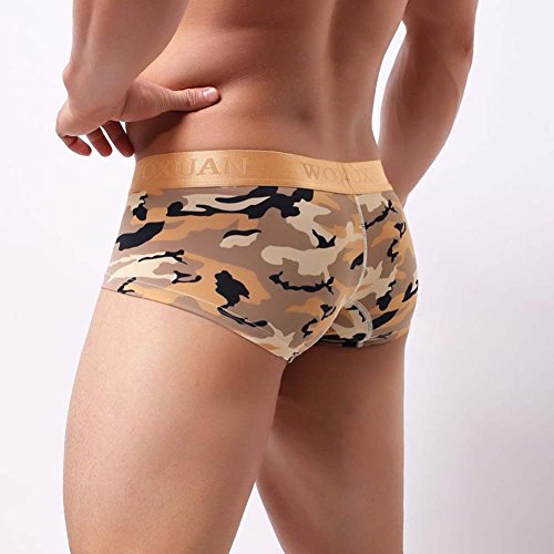 Paymenow Mens Underwear, Clearance Sexy Trunk Boxer Underpants Thong Stretch Low-Rise Boxer Briefs (Yellow, XL)