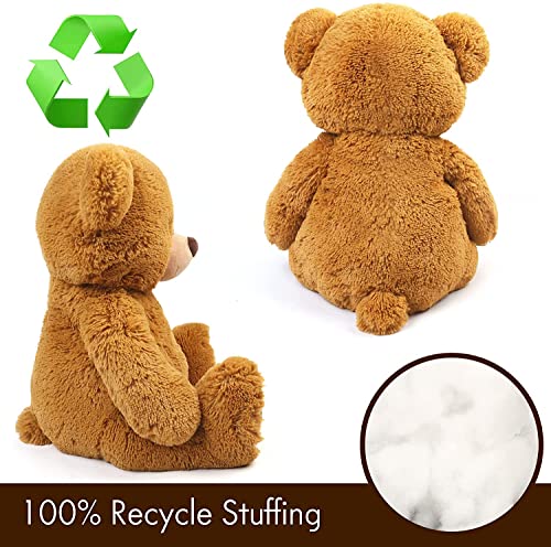 LotFancy Plush Bear 50 cm, Plush Bear, Soft Plush Teddy Bear Stuffed Teddy Bear Cute Plush Animals for Children and Babies Brown
