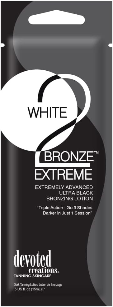Devoted Creations White 2 Bronze Black Tanning Lotion Cream 15ml Sachet