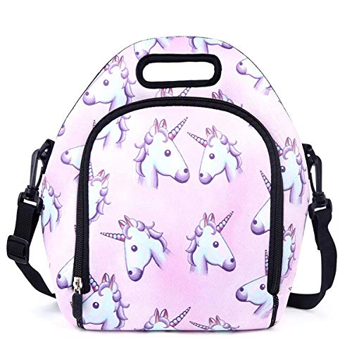 Neoprene Lunch Bag, Anyshock Insulated Lunch Tote Bento Box Organizer with Zipper Pocket Adjustable Shoulder Strap Outdoor Travel Picnic Carry Case For Women Men Kids Girls Adults (Unicorn) - Thumbnail 7