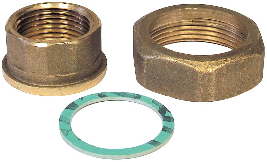 S.E 288 2-Piece Brass Female Fitting Set with Joint 1" to 1/2", Black/White