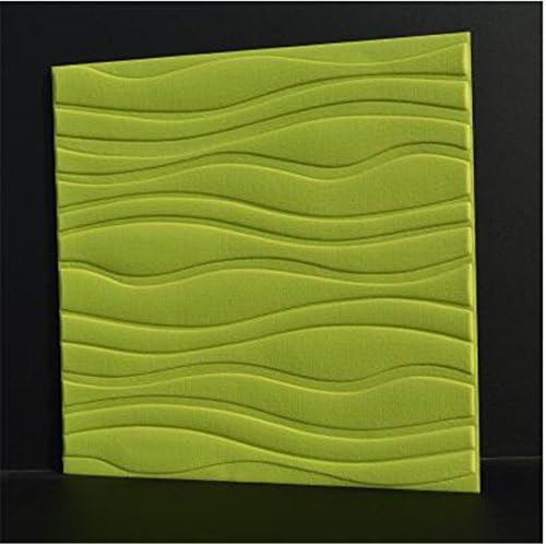 YFRHF 3D Wave in Three-Dimensional Wall Stickers Decorative Backdrop Soft Living Room TV Wall Children Anti-collision Self-adhesive Wallpaper(60cmX60cmX8cm） (Apple green)