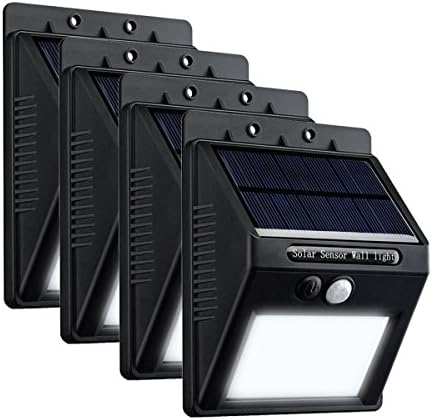 Solar Lights Outdoor,AADDON LED Wireless Waterproof Security Motion Sensor Powered Wall Light for Patio Deck Yard Garden Driveway Fence Stair Walkway Porch (4)