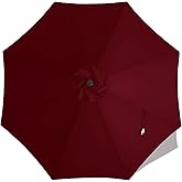 MASTERCANOPY Patio Umbrella 10 ft Replacement Canopy for 8 Ribs-Burgundy Canopy Only