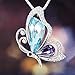 “Dream Catcher” Blue Butterfly Fashion Jewelry Pendant Necklace with Crystals from Austria, Mother's Day Gifts