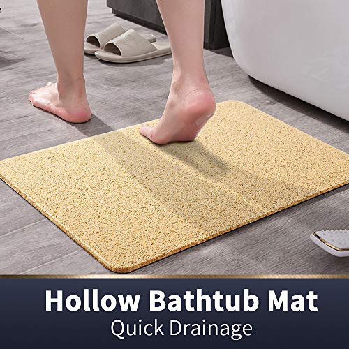 Asvin Soft Textured Bath, Shower, Tub Mat, 24x16 Inch, Phthalate Free, Non Slip Comfort Bathtub