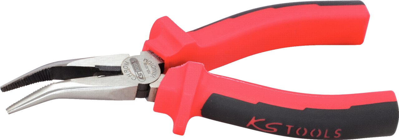 KS Tools Ergo 210mm Bent Nose Plier Serrated