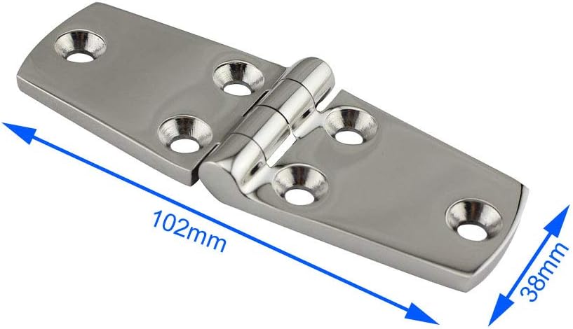 POFET 2PCS Boat Stainless Steel Door Hinge,Ecurity Door Clasp Hasp Lock Latch Hinges Marine for Yacht/RV(38 * 102mm) - Image 3