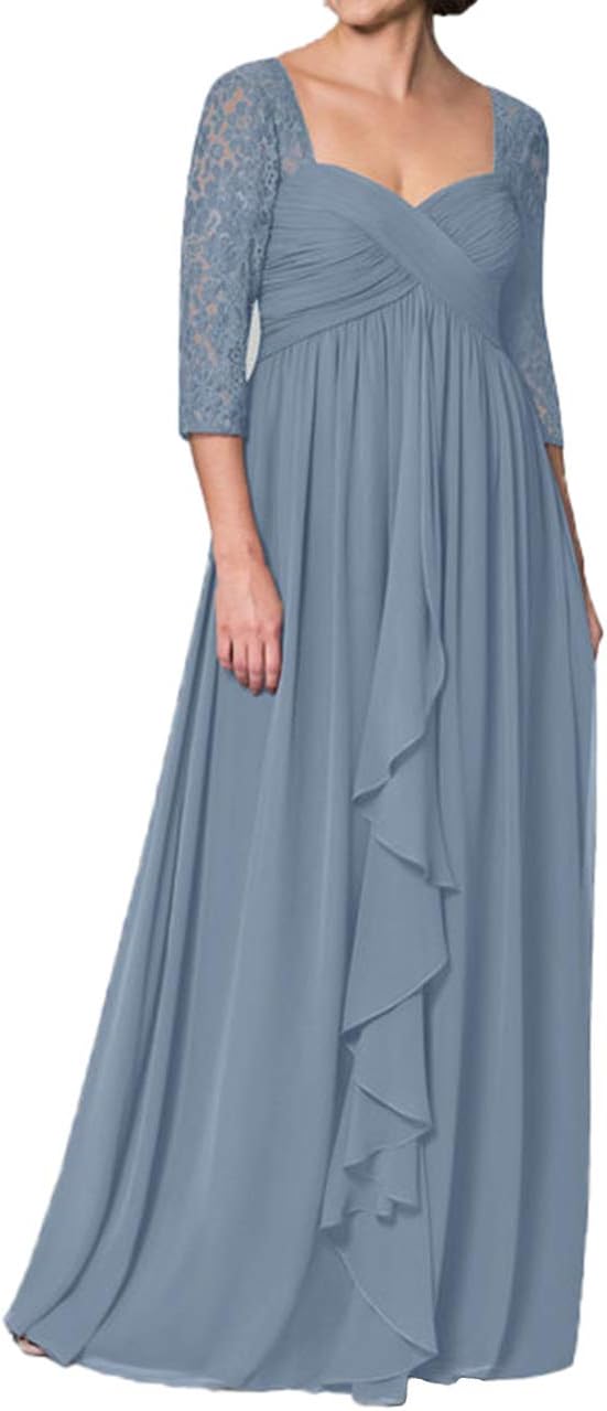JAEDEN Mother of The Bride Dresses Long Sleeves Evening Dress Chiffon Formal Evening Gowns