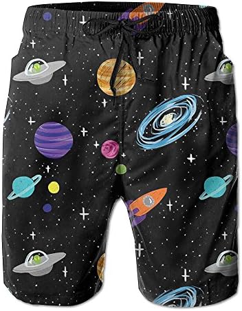 FORBIG Men's Space Beach Shorts Pants Thin Fifth Trousers Outdoor Sports Medium