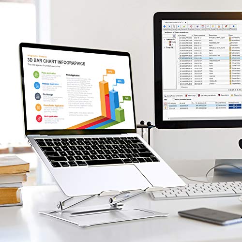 SAVFY Laptop Stand, Ergonomic Multi-Angle Height Adjustable Laptop Stand Holder, Aluminum Light Weight Adjustable Laptop Stand for 10\'\'-17\'\' MacBook, iPad, Notebook, Tablet