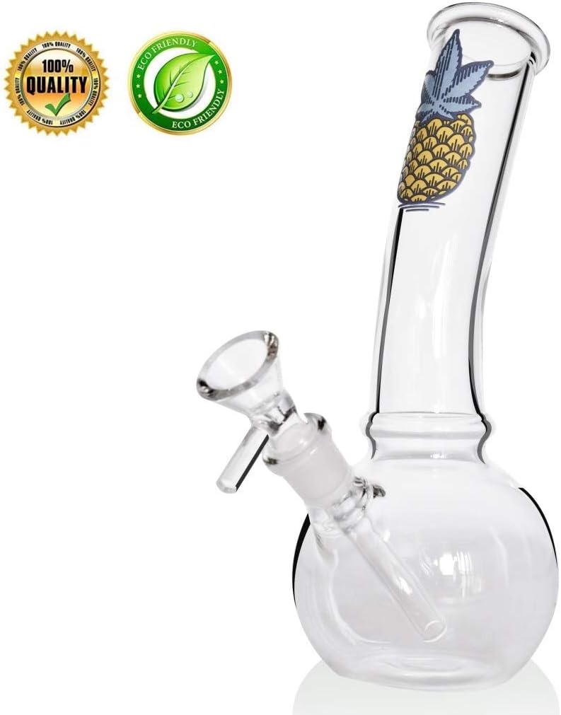 locinoe Ordinary Tree - Pineapple Decoration Upgrade 8Inch Sculpture Pipe Vase, Glass Big Water Chamber, Unique Transparent Design, Beautiful Clear Green Pineapple