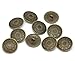 PEPPERLONELY Brand 10PC Antiqued Bronze Round Scrapbooking Sewing Buttons 25mm (Approximately 1 Inch)
