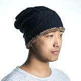 Knit Beanie Skull Hat - Soft Fleece Lined Slouchy / Winter Cap by Ssking