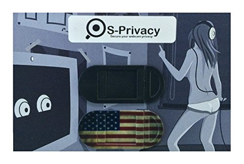 Webcam cover (2) 1x - Black and 1x - US Flag, Mac,Computers, Laptop, Smart TV´s