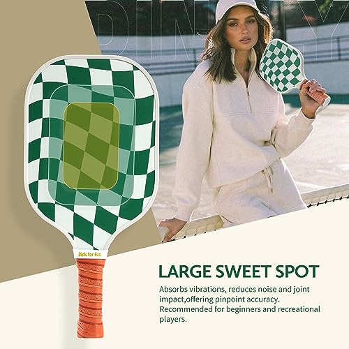 Dinkly Pickleball Paddles Set of 2/4- USAPA Approved Graphite/Fiberglass Pickleball Racket, 2 Pickleball Rackets, 4 Balls and 1 Portable Carry Bag, Aesthetic Pickle Ball Set for Men Women Beginners