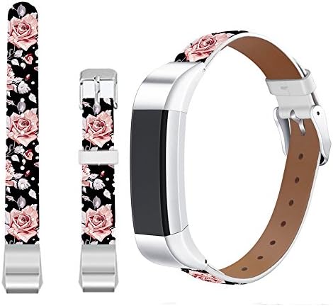 Jolook for Fitbit Alta HR Leather Band,Jolook Replacement Leather Wristband Straps Bands for Fitbit Alta HR /for Fitbit Alta - Pink Rose