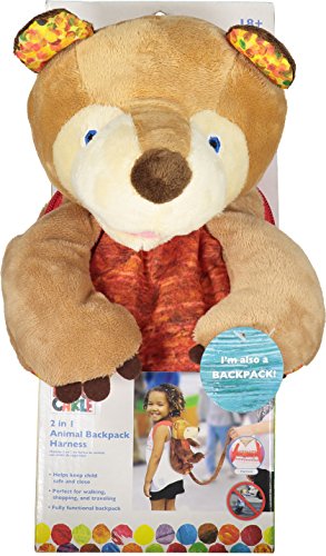 Eric Carle The Very Hungry Caterpillar Bear Backpack, Children's Safety Harness, Plush and Machine Washable, Polyester, Brown