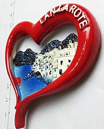 MUYU Magnet Lanzarote España 3D Imán de Nevera en Forma de Corazón ...