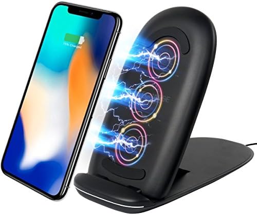 10W iPhone X Wireless Charger,Hompie 3 Coils Foldable Fast Charging Pad Low Temperature Sleep-Friendly QI Fast Charger for iPhone X/8/8 Plus/Samsung Note 8 S9 S9+ S8 S8+ S7 S7 edge S6,Nexus/LG Series