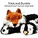 CNIMGBB No Stuffing Dog Toys with Squeakers, Durable Stuffingless Plush Squeaky Dog Chew Toy Set,Crinkle Dog Toy for Medium and Large Dogs（Squirrel Raccoon Fox Skunk and Penguin） (3 Pack)