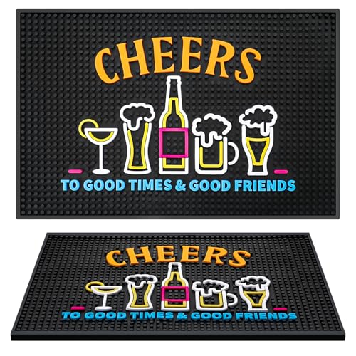 Preboun Bar Mat 12 x 18 Inch Thick Rubber Non Slip Spill Mat