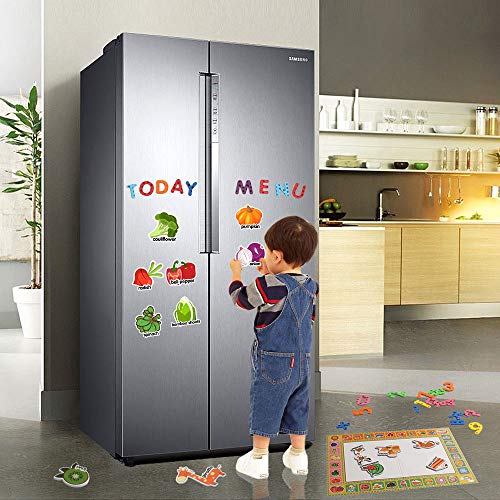 AMOSTING Alphabet Magnets Toddler Toys Educational Magnetic Letters 244Pcs Refrigerator Magnet for Preschool Learning Numbers Farm Animal Spelling ABC for Kids with Board - Thumbnail 5