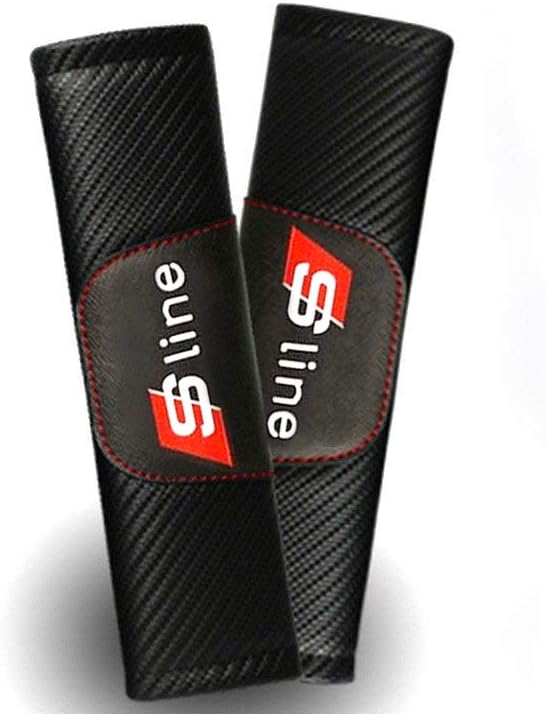 Carbon Fiber Seat Belt Cover Shoulder Pad Cushion For Au di Sline A3 A4 A5 A6 A7 A8 Q3 Q5 Q7 Q8