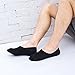 Invisible Socks Mens- Loafer Socks Cotton No Show Mens Footies Socks 5 Pairs (Black) us shoe size 6-12